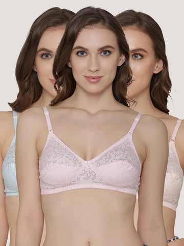Snow Waves Printed Cotton Everyday Bra