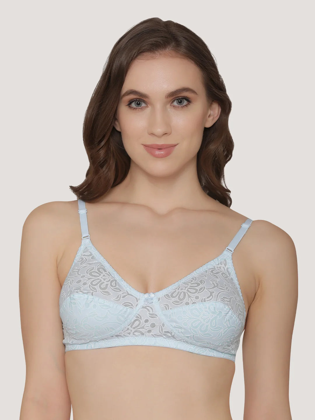 Snow Waves Printed Cotton Everyday Bra
