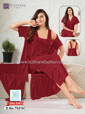 2pcs indian Ac Silk Night Dress
