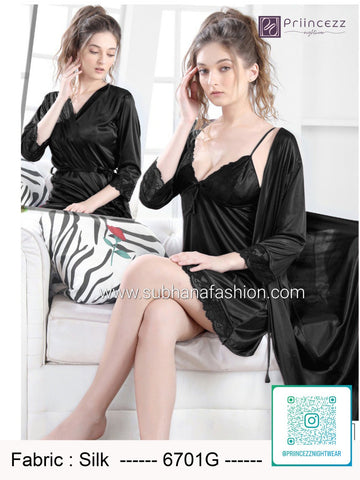 2pcs indian Premium Silk Night Dress
