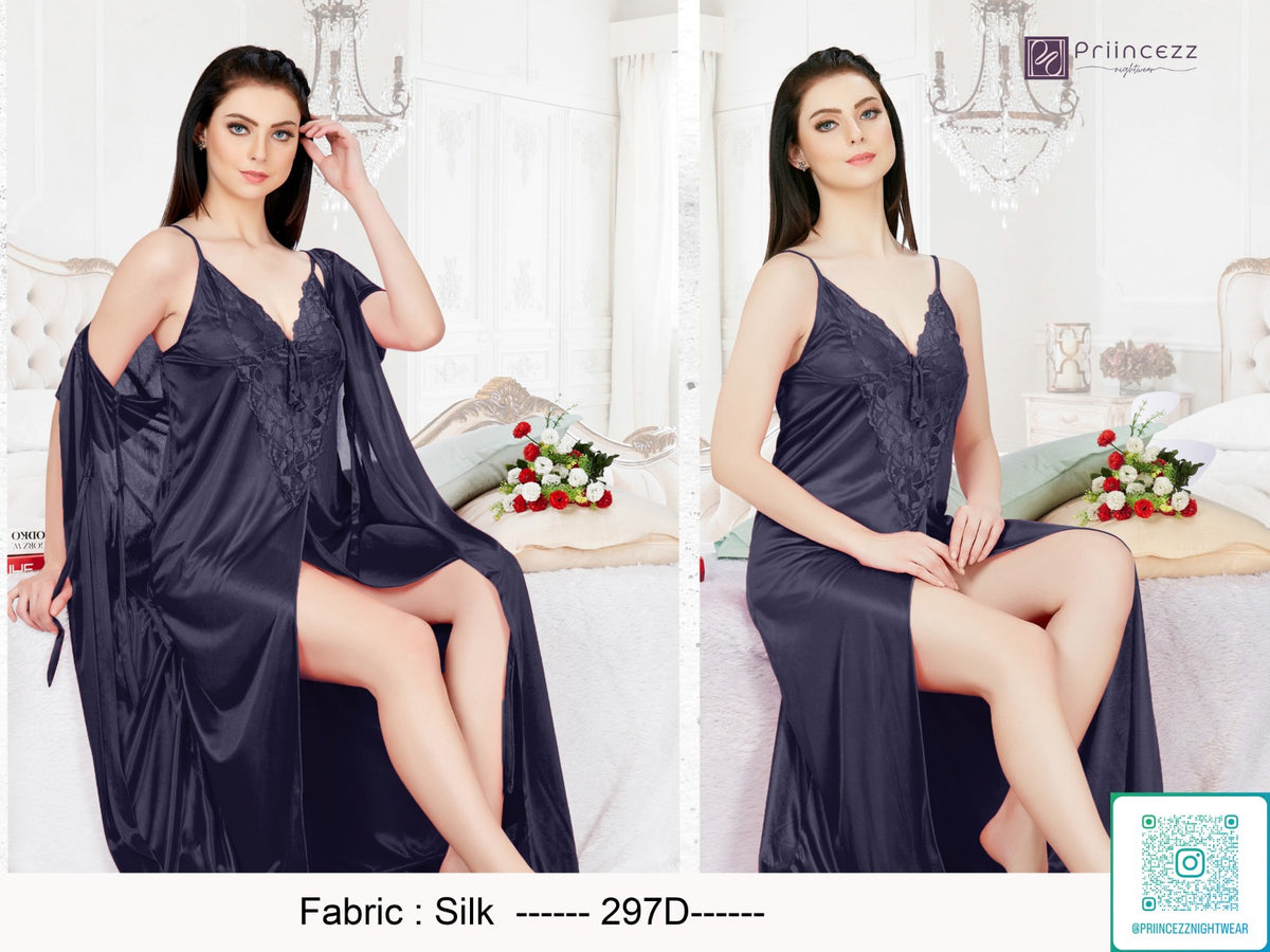 2pcs Indian ac Silk Night Dress