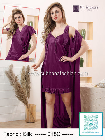 2pcs indian Ac Silk Night Dress