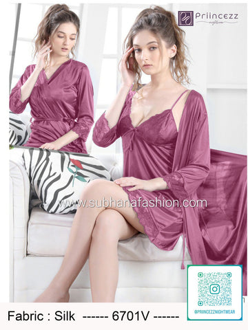 2pcs indian Premium Silk Night Dress