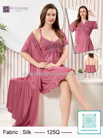 2pcs indian Ac Silk Night Dress