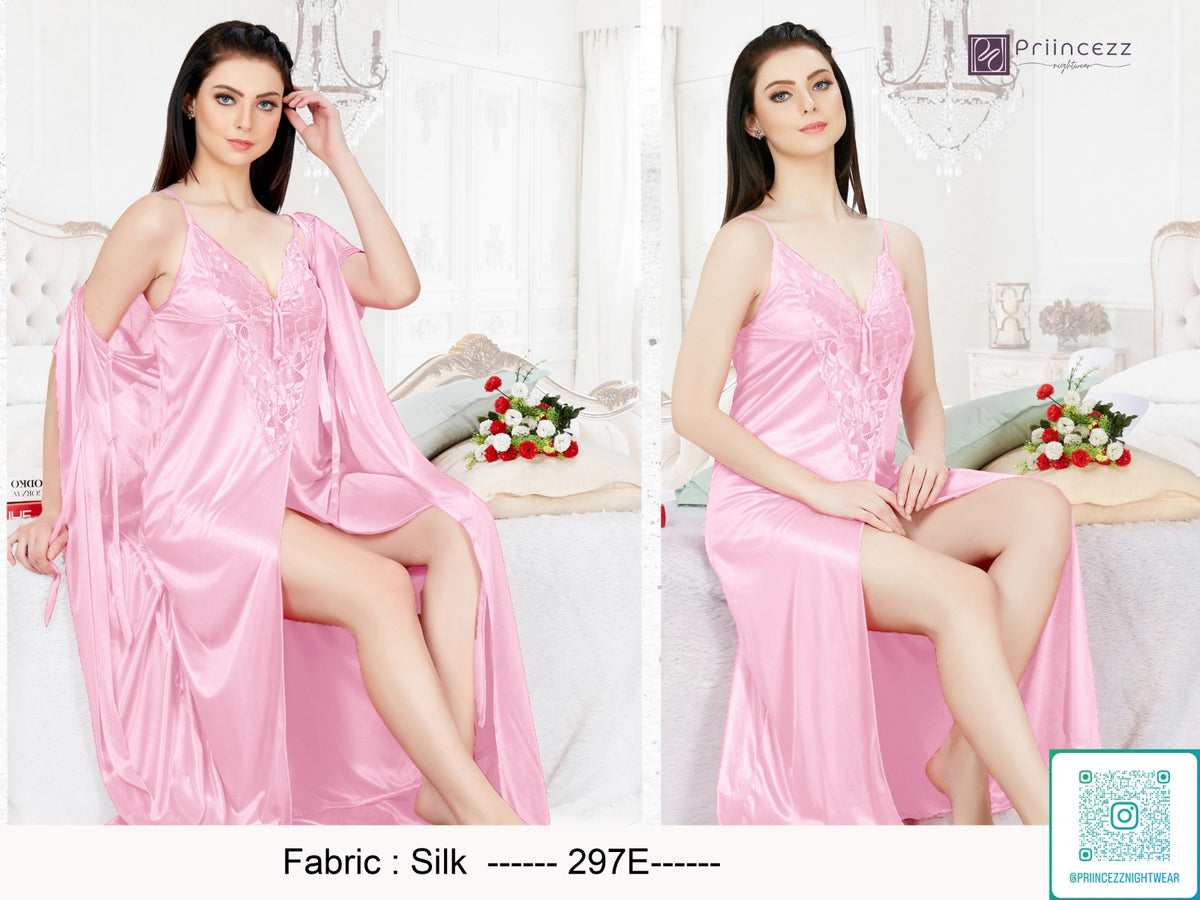 2pcs Indian ac Silk Night Dress