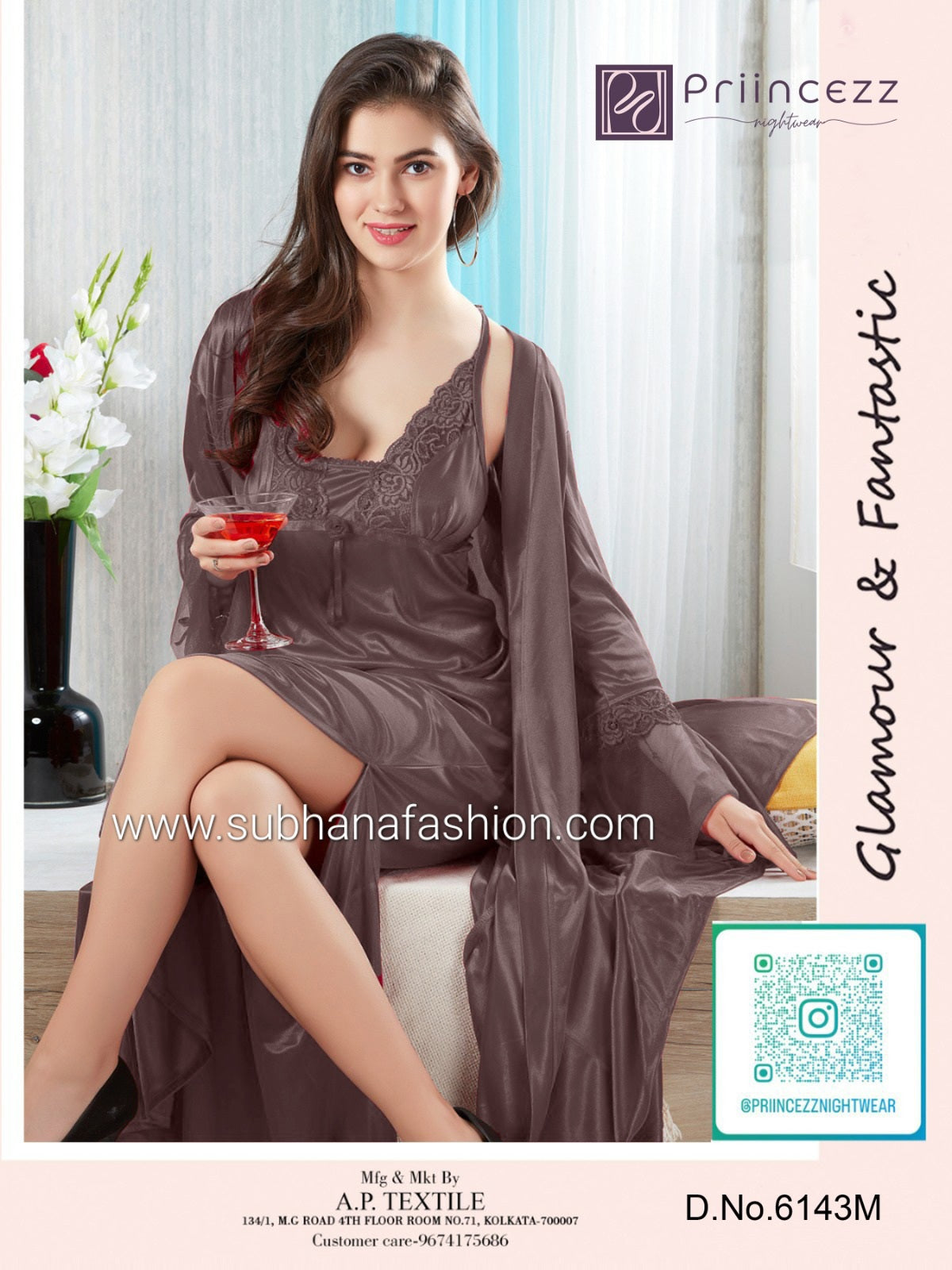2pcs indian Premium Silk Night Dress