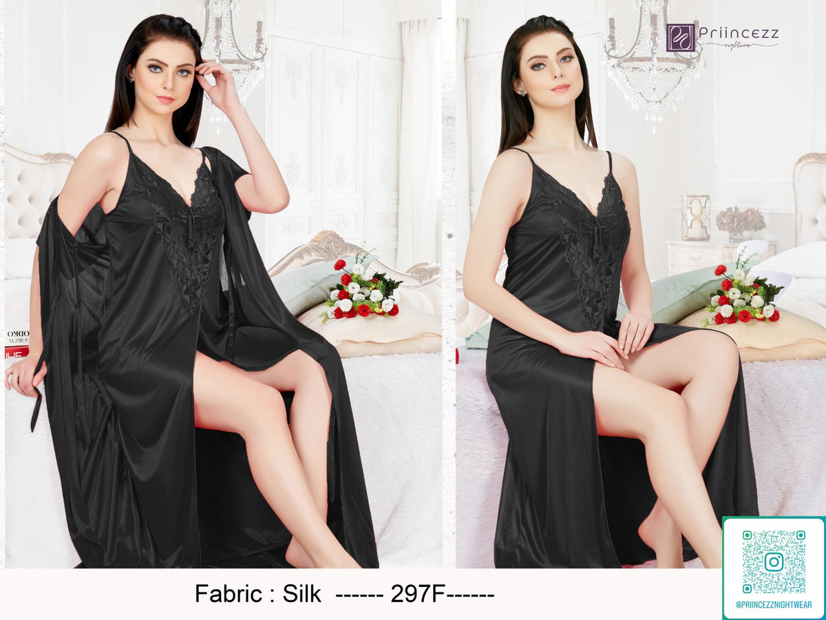 2pcs Ac Silk Indian Night Dress